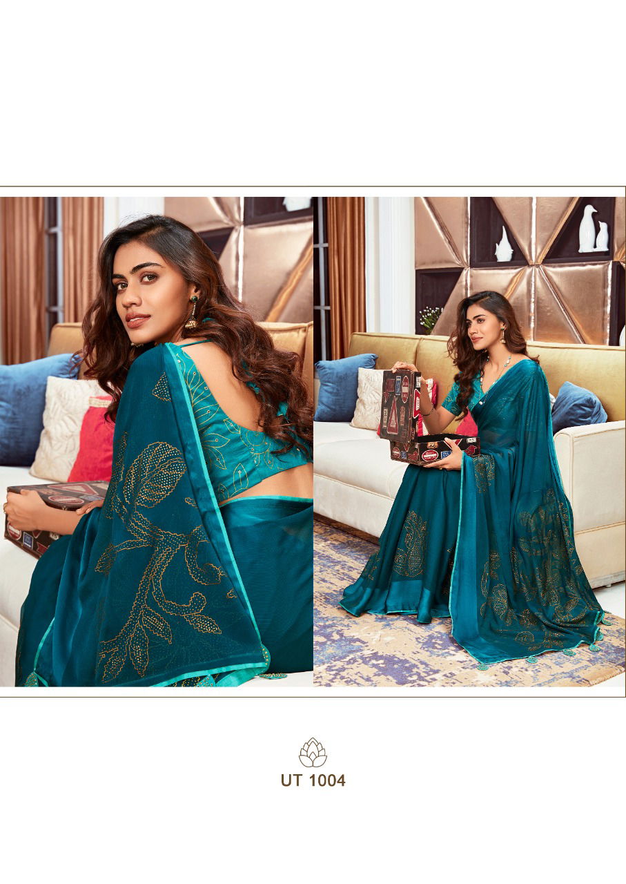 Sr Utsav Printed Chiffon Designer Fancy Party Wear Saree Collection